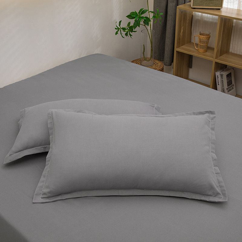 Pillowcase 48×74cm Solid Color Comfortable Skin Friendly Washed Cotton Pillowcase Envelope Pillow Adult Single Pillowcase Pillow Core Cover_voghion.com