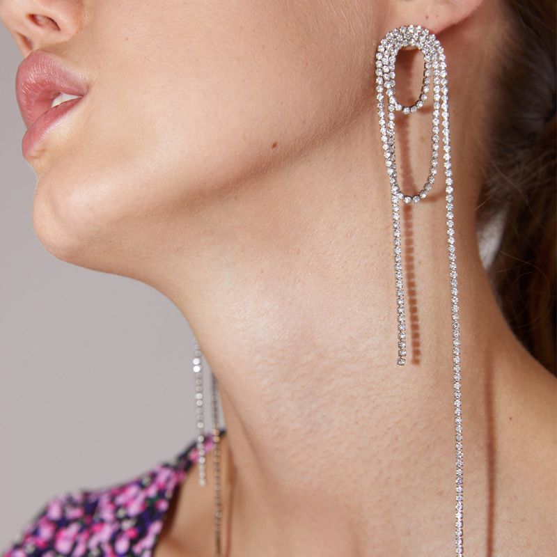 Fashion New Long Fringed Earrings, European And American Multi-layer Geometric Stud Earrings Temperament Earrings Women's Earrings_voghion.com