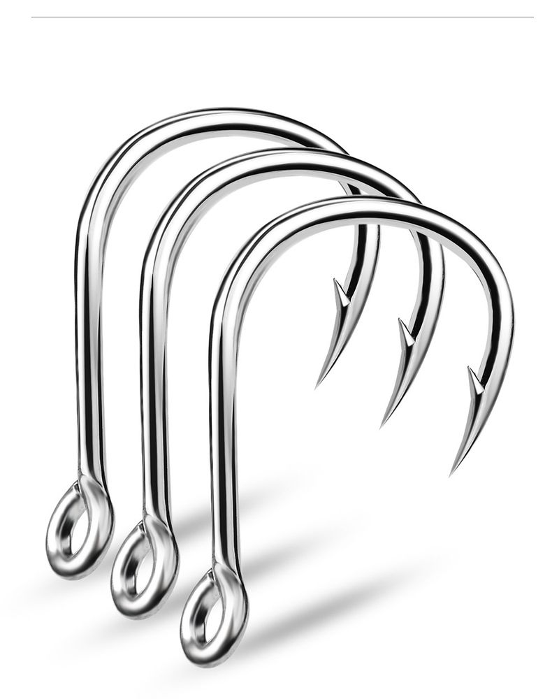 Stacheldraht High Carbon Steel Single Sea Slow Jigging Hook Bootshaken mit Loch und Schlaufe Angelzubehör_voghion.com