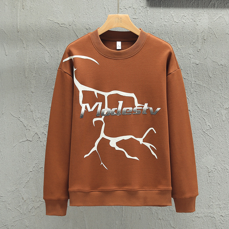 Uomini di marca alla moda in primavera e autunno, nuova felpa con cappuccio girocollo casual ampia e a maniche lunghe con fondo in alto per lo stile da uomo_voghion.com