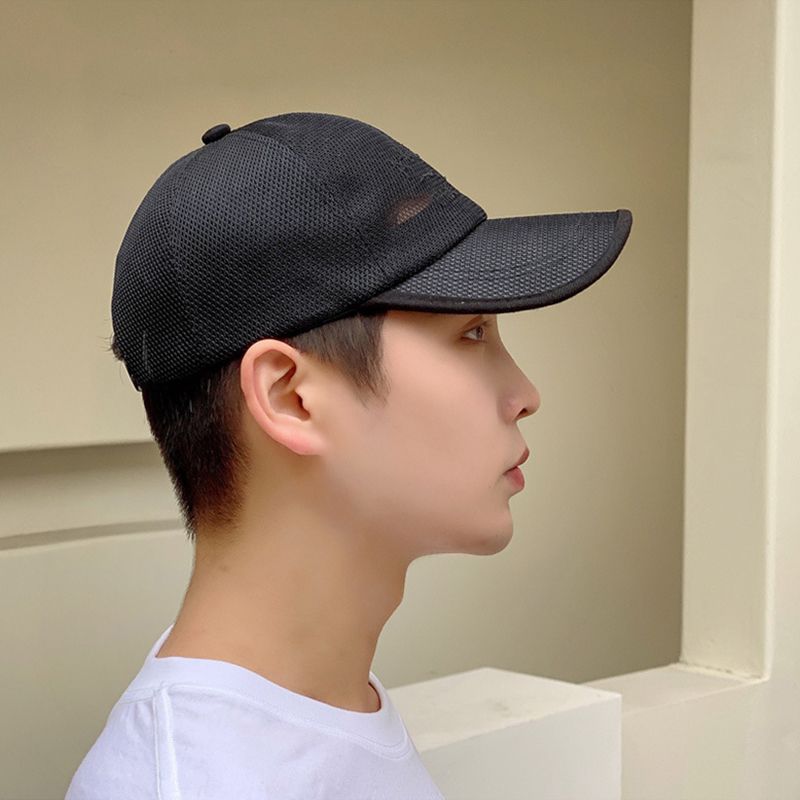 RICYGVM Herren Mesh Trucker Hat Coole atmungsaktive Baseballmützen Einfarbige Entenzungenkappen Sonnenschirm Schirmmütze Männlicher Sommer_voghion.com