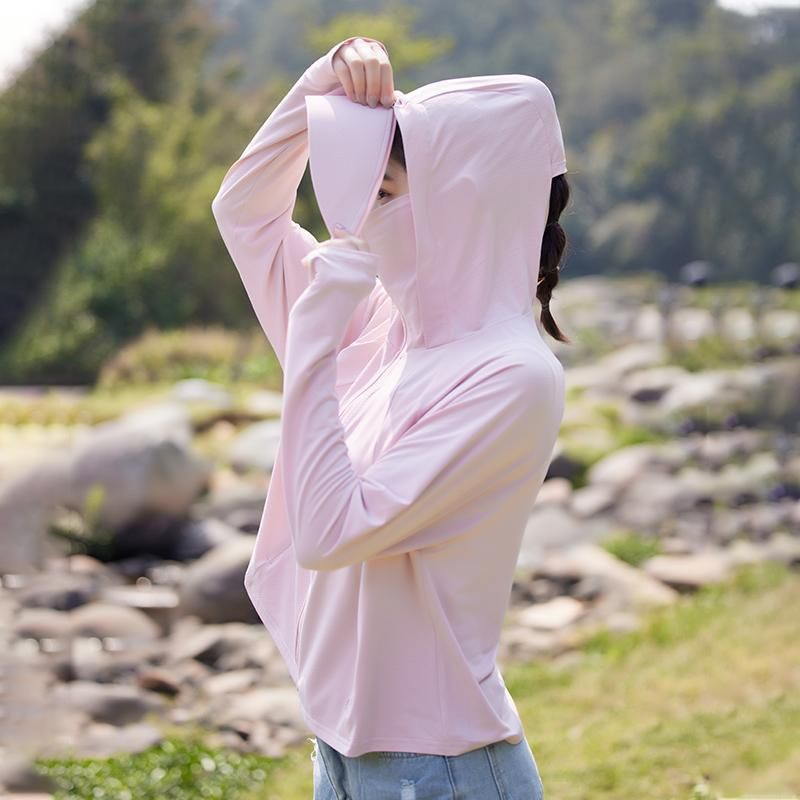 Giacca in pelle con cappuccio, abbigliamento da viaggio e campeggio in seta di ghiaccio originale di qualità imbattibile, protezione solare UV UPF50+ per uomo e donna._voghion.com