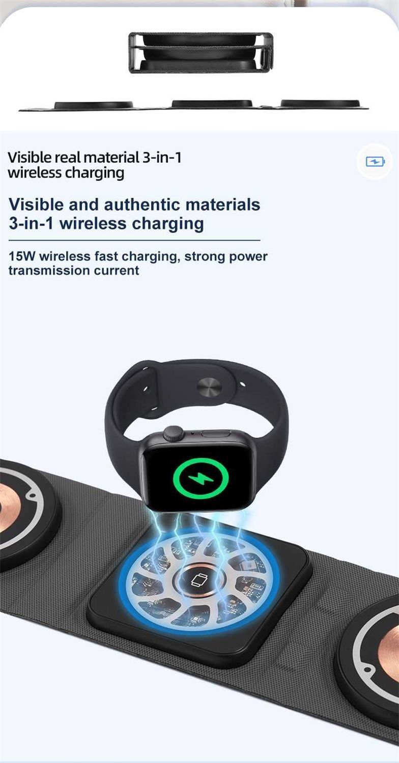 Încărcător wireless 3 în 1 rapid de 15W, potrivit pentru încărcare fulgerătoare_voghion.com