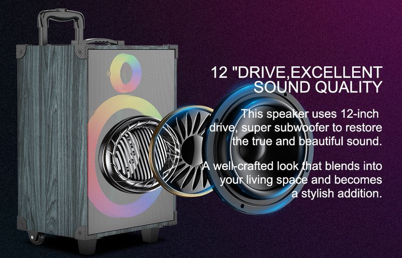 SING-E JQS912L Square Dance Audio Outdoor Bass Bluetooth K Song Altoparlante con tirante in legno per esibizioni canore_voghion.com