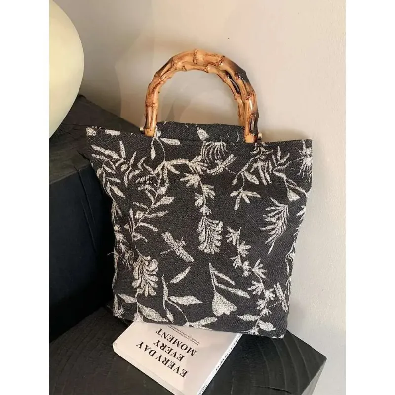 Nuova borsa a secchiello in bambù per pendolari in stile nazionale Hanfu cinese da donna_voghion.com