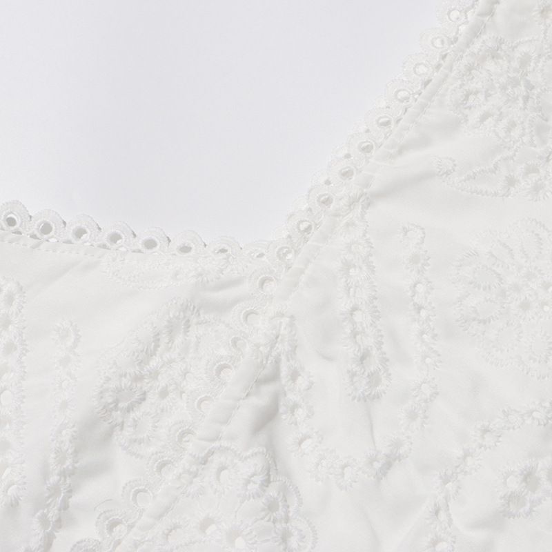 Vêtements pour femmes, col rond, gilet sans manches, taille haute, jupe brodée, costume deux pièces_voghion.com