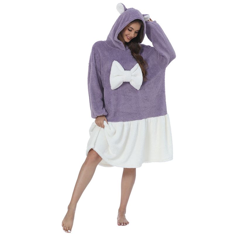 Autumn And Winter Thickened And Comfortable Home Nightgown Sweet Nightgown_voghion.com