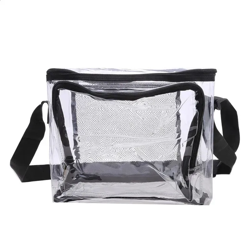 Borsa da donna in PVC, borsa per il pranzo, portatile, grande capacità, impermeabile, da viaggio, trasparente, a tracolla, per_voghion.com