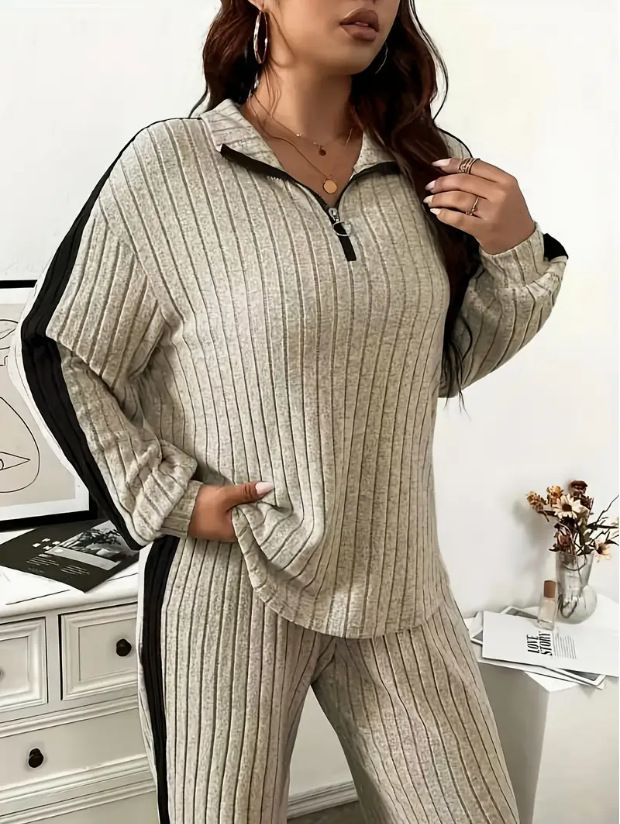 Leisure Suits For Women Autumn New High End Design Tops Wide Leg Pants Two Piece Suits_voghion.com
