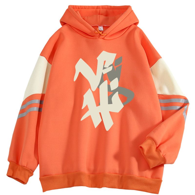 2024 Spring And Autumn Color Block High-End Artistic Letter New Print Cool Internet Celebrity Long Sleeve Sweatshirt_voghion.com