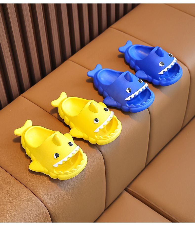Shark children's slippers summer boy cartoon cute non-slip household bathroom bath boys girls cool slippers big children's shoes_voghion.com