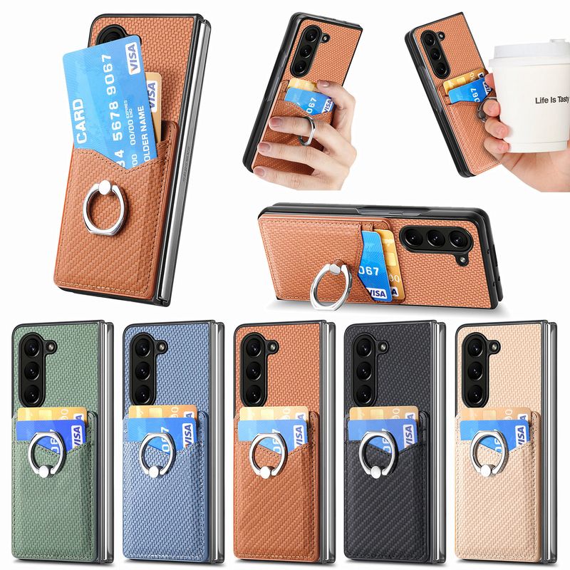 TechGlobe Compatible Samsung Fold7 Holder Phone Case Ring Stand Card Slot Multi-Function Z Fold 40% Off Screen Protector_voghion.com
