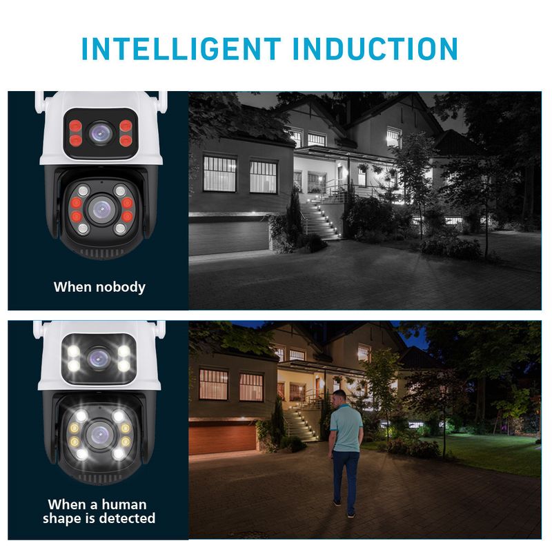 Icsee8mp Draadloze verrekijker met geweerkogelcamera, thuisbeveiliging, buiten, HD nachtzicht, 360 graden mobiele telefoon afstandsbediening_voghion.com