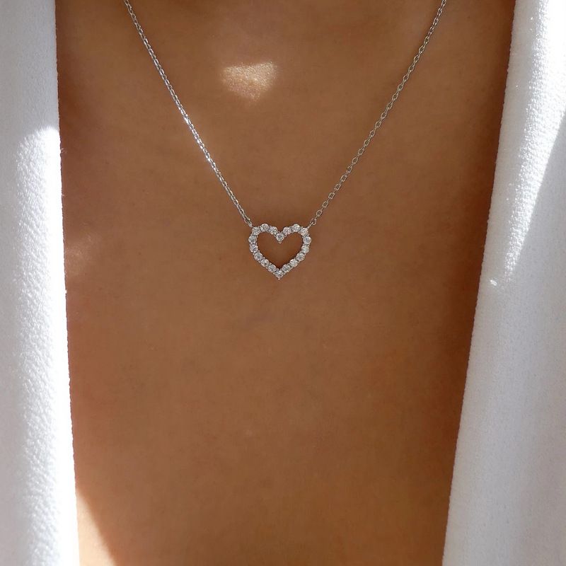 Collana con cuore tempestato di diamanti in lega per donna_voghion.com