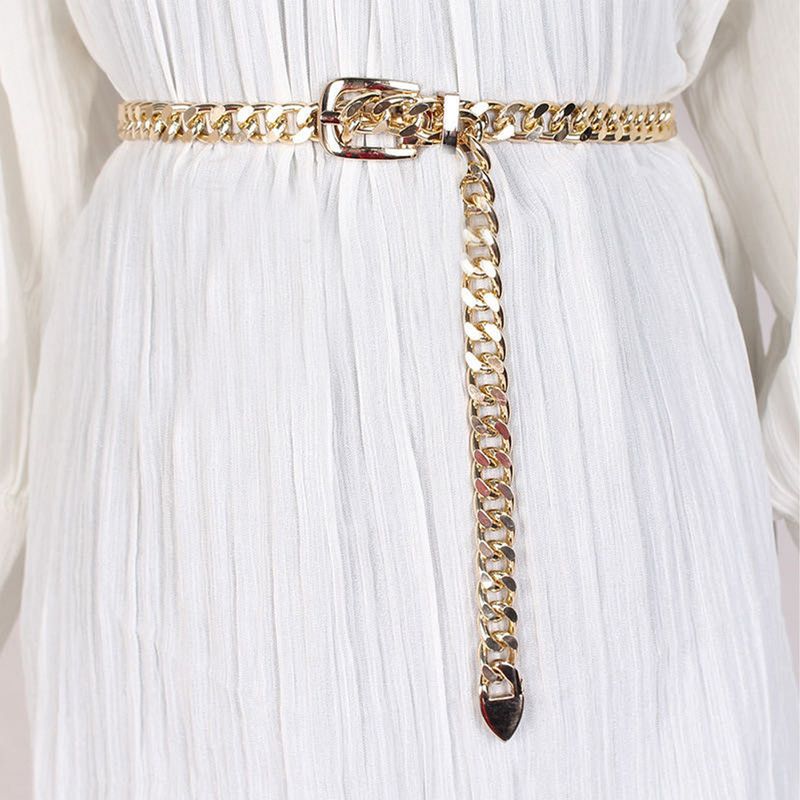 HOT 1 PC Women's Waist Chain Dress Belts Metal Belt Adjustable_voghion.com