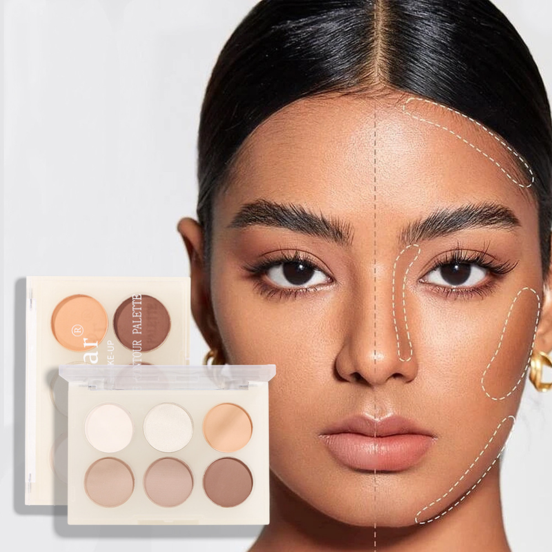 Bronceadores e iluminadores Belleza Maquillaje Rostro Iluminador natural Tridimensional Seis colores Contorno Larga duración Resistente al agua y al sudor_voghion.com