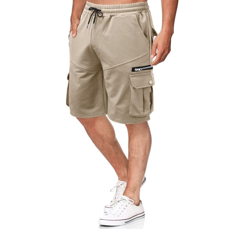 Europäesch an amerikanesch Männer Summer Overalls Hosen Kotteng locker Plus Size Fënneft Hosen Männer Multi-Täsch Casual Hosen_voghion.com