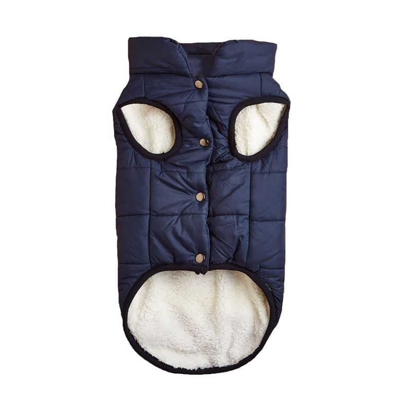 Haustierkleidung Herbst Winter Neue Baumwolle Einfarbig Knopf Warm Kleine Mittelgroße Hunde Golden Retriever Bichon Jacke Weste_voghion.com