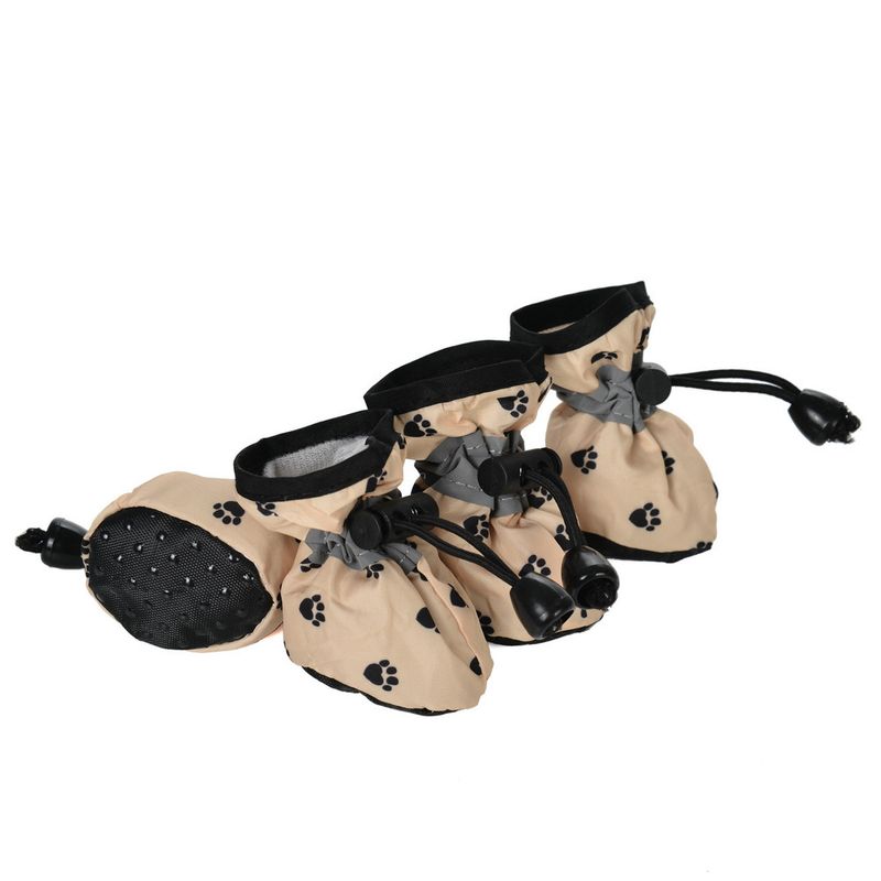 New Dog Autumn Winter Printed Fleece Lined Warm Reflective Non-Slip Shoe Covers Puppy Socks Pet Shoes_voghion.com