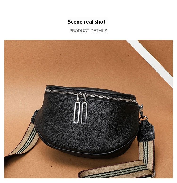 Borsa a tracolla alla moda, borsa da donna, nuova borsa a tracolla in vera pelle, doppia cerniera, strato superiore in pelle di mucca, piccola borsa a tracolla_voghion.com