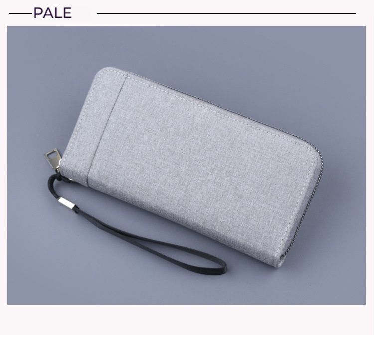 Canvas portemonnees voor heren, lange clutches, clutches met rits voor heren, telefoontasjes voor heren, denim casual portemonnees met grote capaciteit._voghion.com