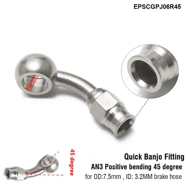 1PC Aço Inoxidável AN3 para AN -3 Extremidades de Mangueira Giratória de Freio Reto Encaixe de Carro EPSCGPJ_voghion.com