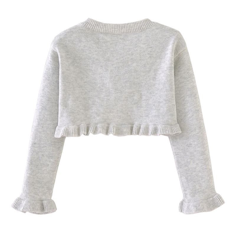 Baumwoll-Cardigan mit Spitzenbesatz für Mädchen – Leichtes Basic für den Lagenlook (90–140 cm, 5 sanfte Farben)_voghion.com