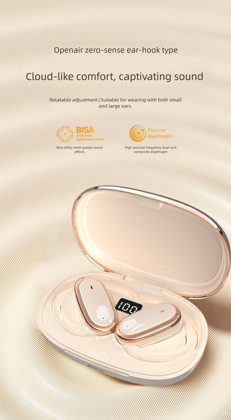 OWS Bluetooth Earphones 2025 New Model Non-In-Ear Wireless Ear Hook Sports Running Long-Wear Comfortable Suitable_voghion.com