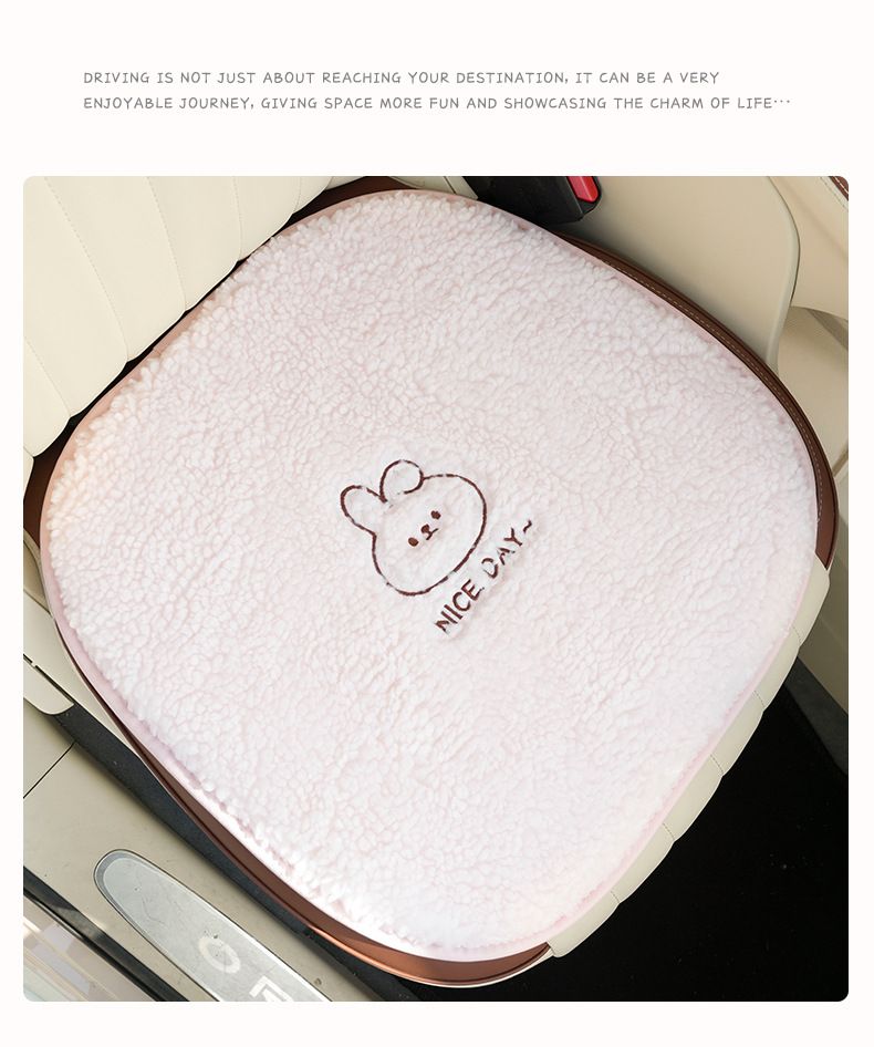 Steamed rabbit car cushion autumn and winter plush cartoon car seat cushion non-slip comfortable car seat cushion_voghion.com