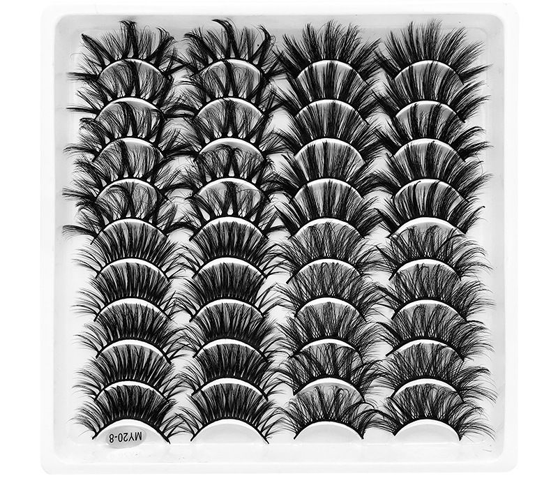European and American double eyelids fluffy and thick curly mink hair false eyelashes thickened not easy to lose eyelashes_voghion.com