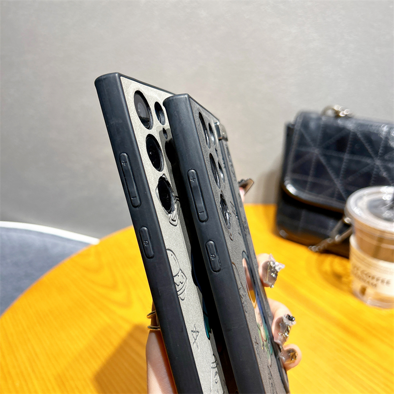 Husă din piele rezistentă la șocuri pentru Samsung Galaxy S23 S22 Ultra S23Ultra S22Ultra, cu suport pentru curea de încheietură, model astronaut laser_voghion.com