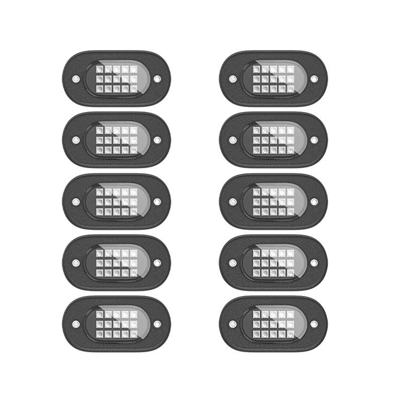 Multicolor Rock Lights Underglow For Trucks 4/6/8/10/12 Pods App Control 12V Off-Road Light Kit Jeep UTV SUV ATV RZR_voghion.com
