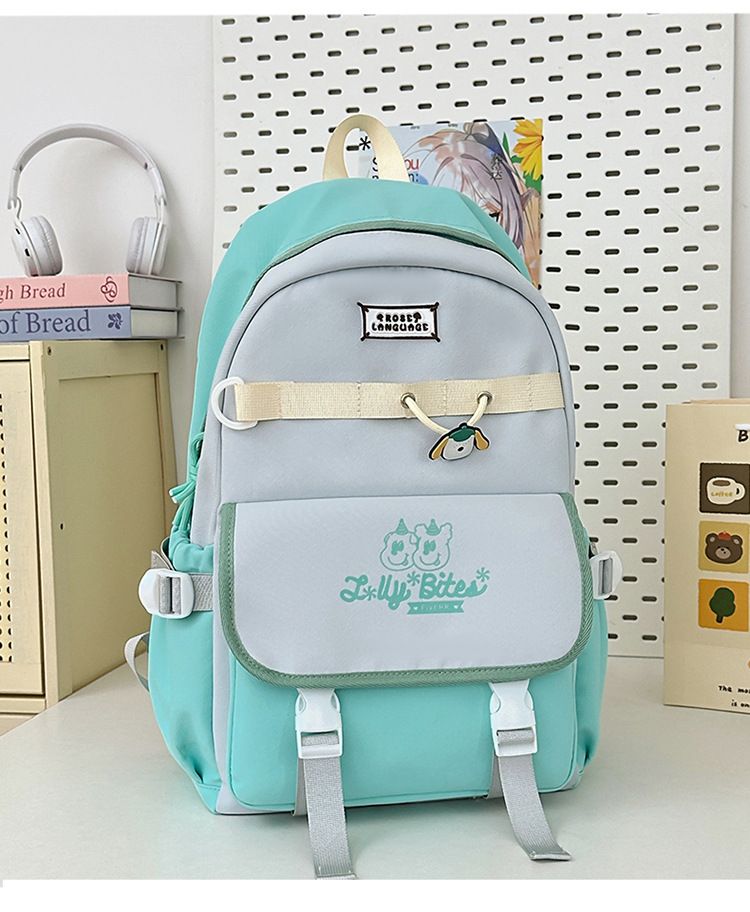 Stijlvolle unisex rugzak voor studenten - lichtgewicht nylon schooltas met gevoerde banden en levendig kleurenblokontwerp_voghion.com