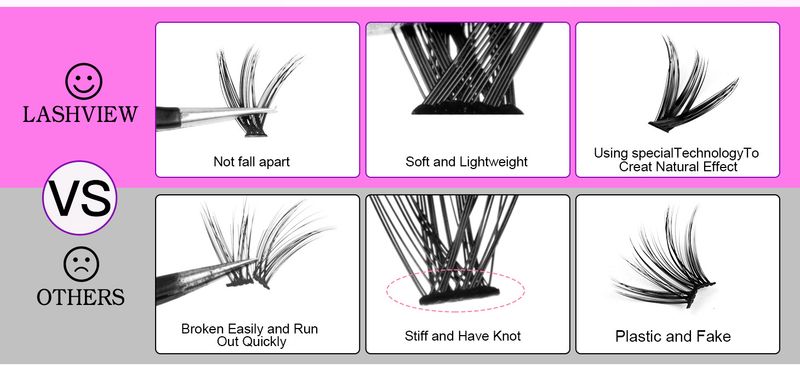 Hot 404 cluster large capacity false eyelashes lower lash demon single cluster segment DIY eyelash mixed_voghion.com