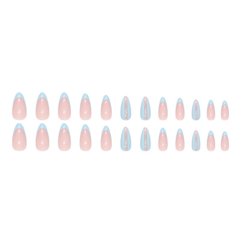 Nail Art mignon frais amande armure bleu clair simple Nail Art léger luxe Ins Style Nail Fashion portant armure_voghion.com