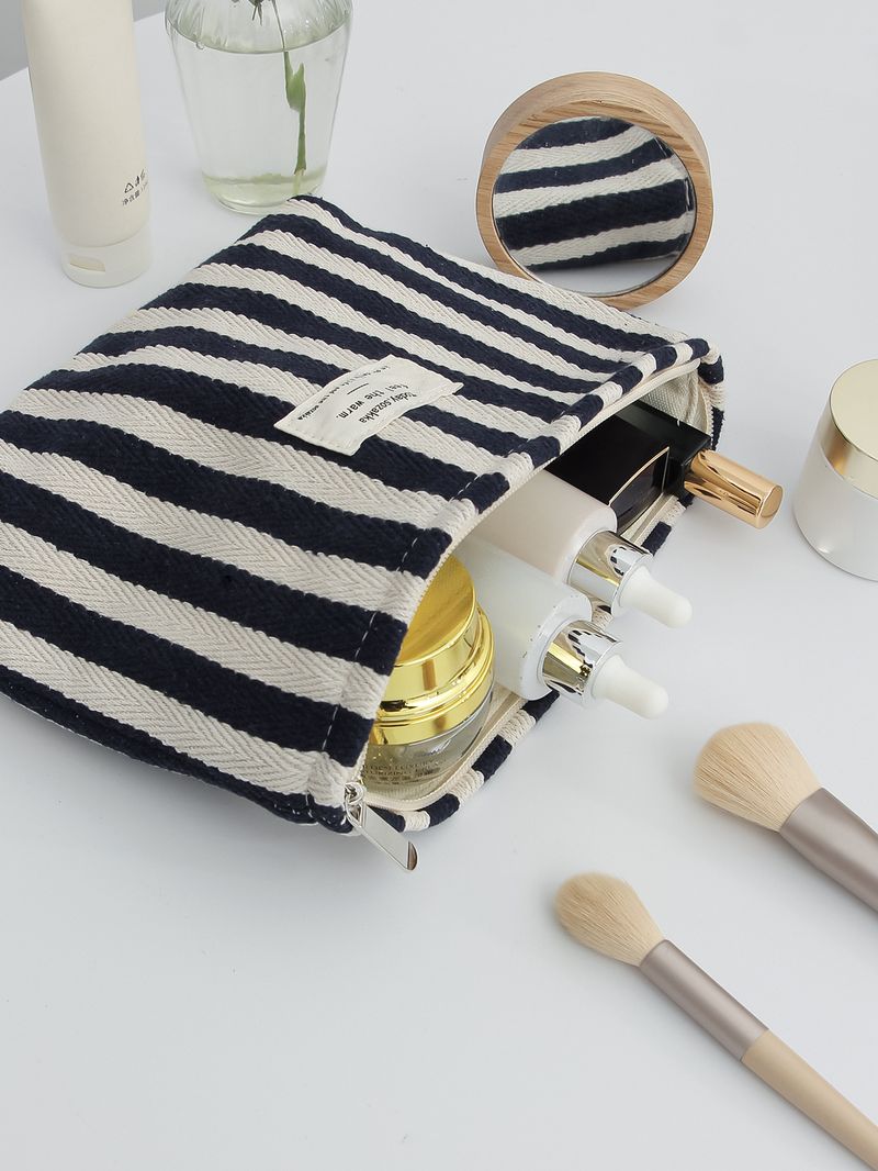 Berger Luggage Managed Supply Exclusively For Striped Cosmetic Bag Hand Held Large Capacity Wash Storage_voghion.com
