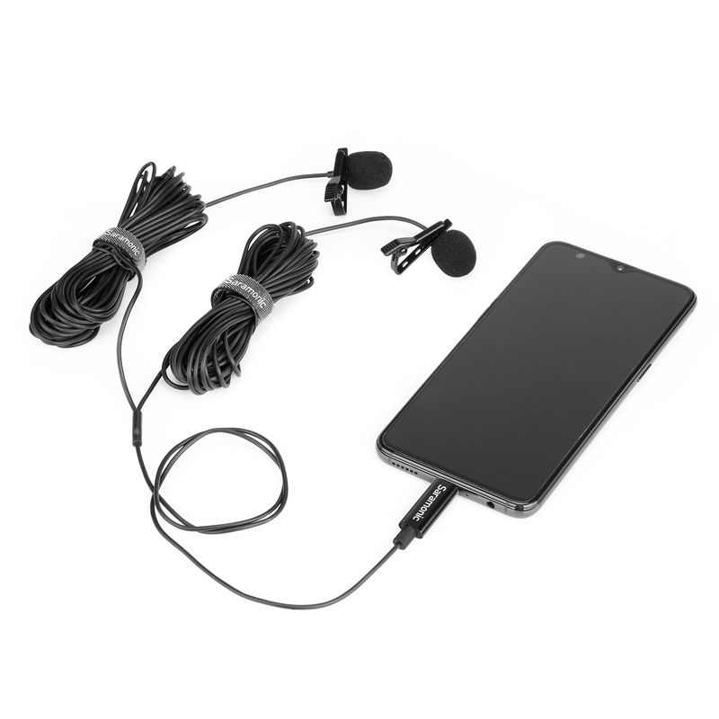 Saramonic LavMicro U3C USB Type-C kondenzátor kettős Lavalier hajtókamikrofon Android okostelefonhoz Youtube videó_voghion.com