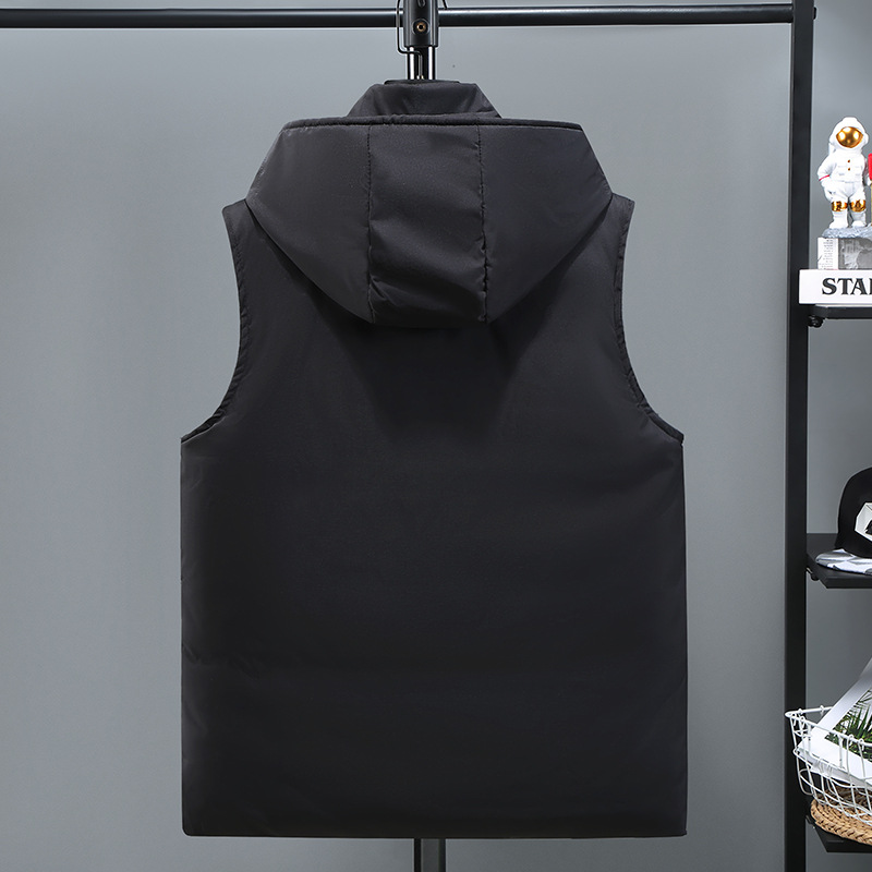 Herrenbekleidung Seidenbaumwolle Baumwollweste mit aufgedrucktem LOGO Herren Steppjacke in Übergröße Arbeitskleidung_voghion.com