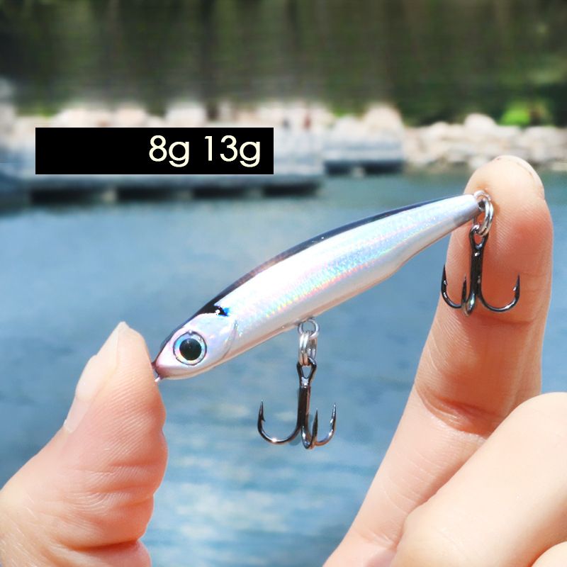 Kleine zilvervis zinkende potlood micro alle zwemlagen 8g 13g lange werp kunstaas vissen hard aas voor_voghion.com
