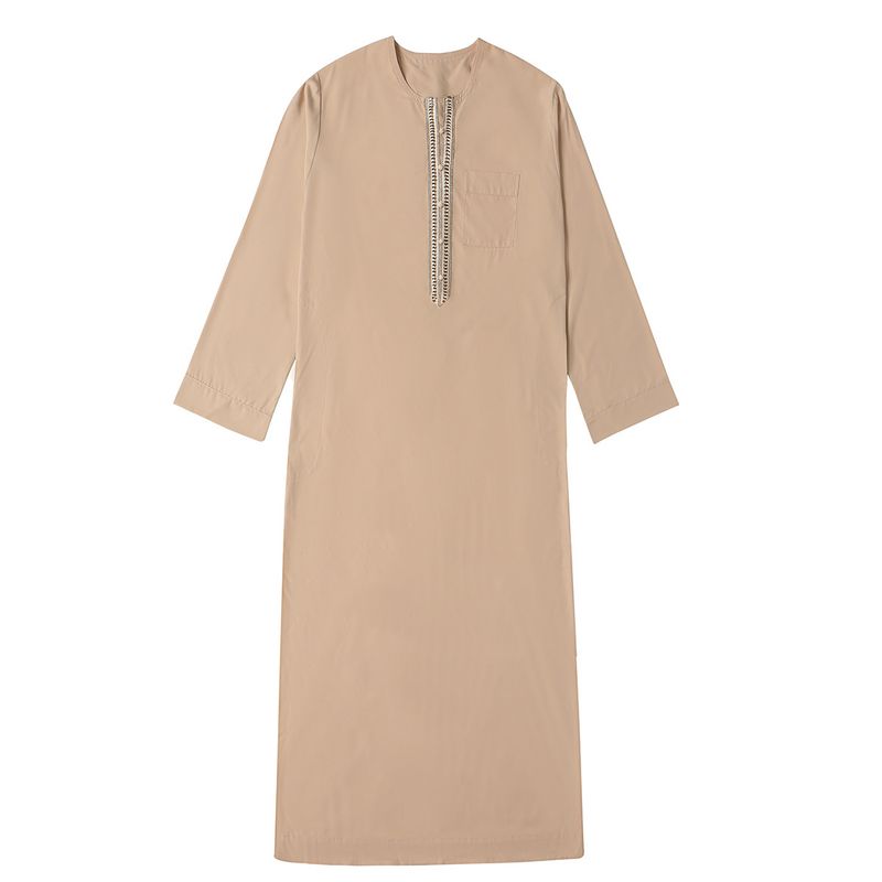 Herrenbekleidung Robe Langarm Spitze Langes Kleid Nationalität Kleidung_voghion.com