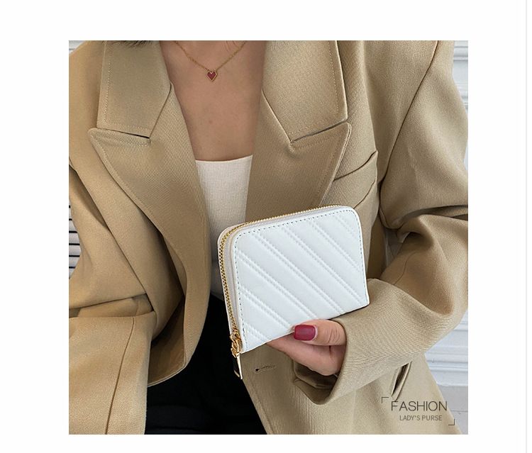 Dámské kabelky, měkká kožená malá peněženka, dámská vyšívací nitě, řemeslná zipová krátká peněženka v japonském stylu, jednoduchá krátká spona, trendy_voghion.com