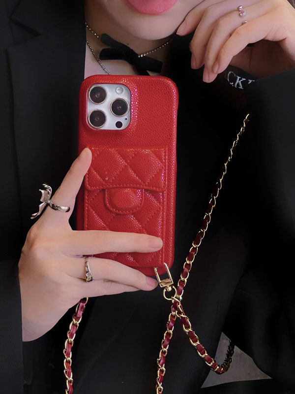 Mobile phone case iphone15pro max mobile phone case litchi pattern card 14pro diagonal card holder 13p/12 Xiaohongshu_voghion.com