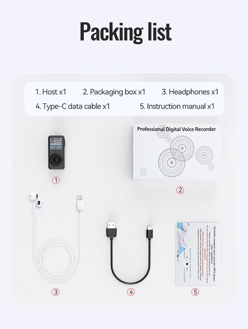 Digital Voice Recorder M21 Strong Magnetic MP3 HD Noise Reduction AI Smart Voice Control Recorder Long Standby Recorder_voghion.com