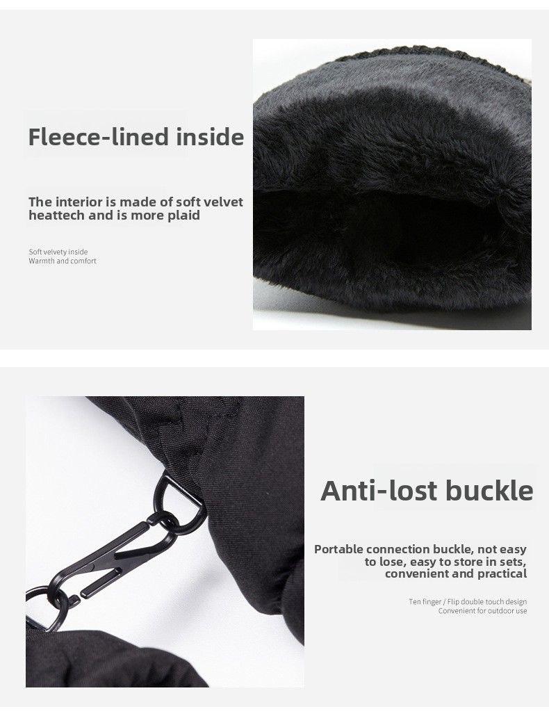 Guantes de esquí de algodón para hombre y mujer, con forro polar, resistentes al viento, impermeables y cálidos, para invierno, con pantalla táctil, para bicicleta eléctrica_voghion.com