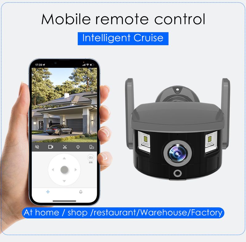 Outdoor Home WiFi Mobile Remote 3MP HD Night Vision 165 ° Wide Angle Gun Camera Monitoring_voghion.com