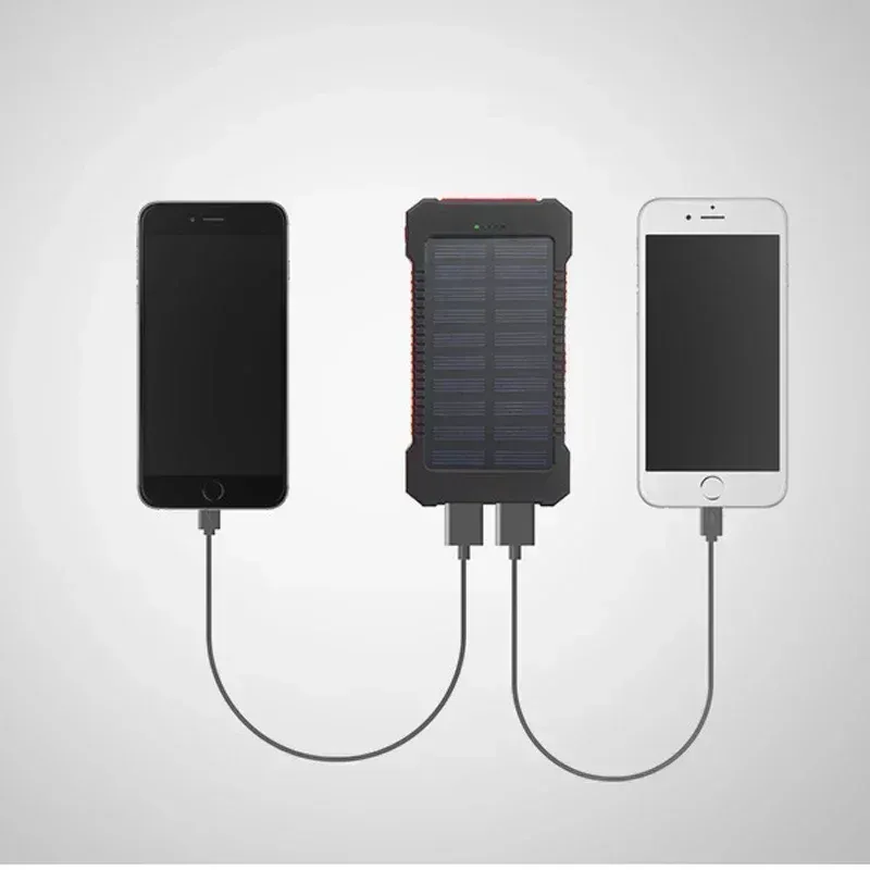 Power Bank solare da 10000 mAh, ultra-capacità, impermeabile, portatile, per esterni, con LED, batteria esterna per iPhone e Samsung._voghion.com