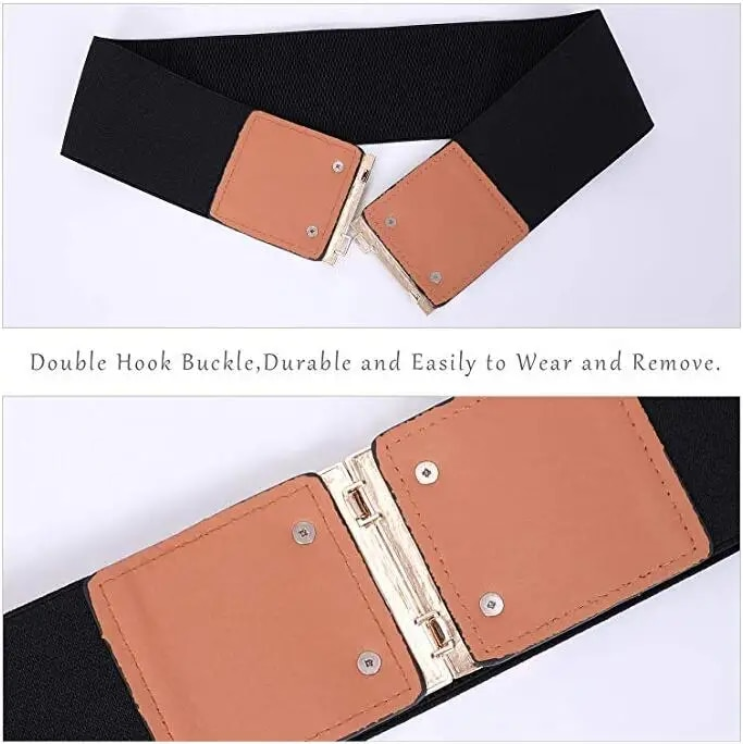 HOT Womens Belt Elastic Stretch Cinch Lady Cummerband Plus Size Girls Waistband Waist Seal 7.5cm Wide_voghion.com