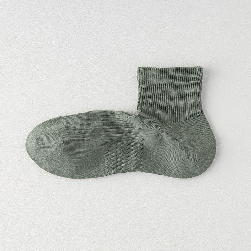 2025e Summer Deodorant Sweat-Absorbing Thin Cotton Short All-Cotton Sports Mesh Low-Cut Seamless Men's Socks_voghion.com