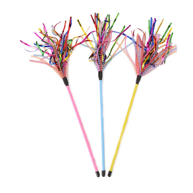 Pet Supplies Cat Toy Colorful Striped Tube Teaser Wand Interactive Claw Grinding Self-Entertainment_voghion.com