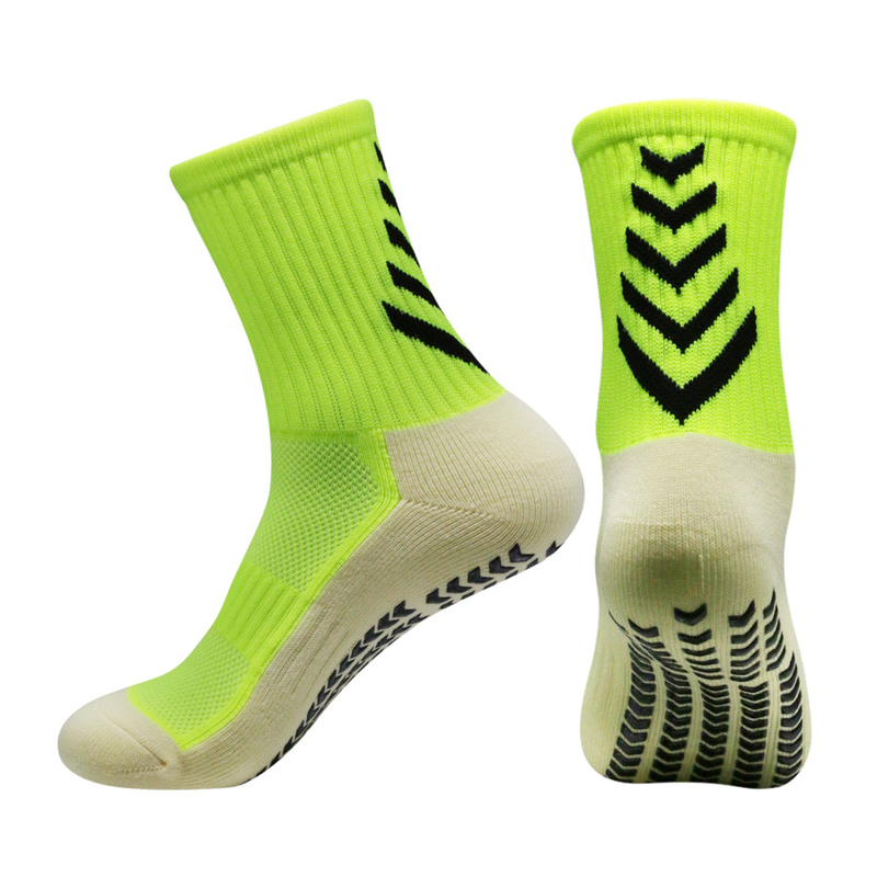 Mittellange Fußballsocken mit dicker Handtuchunterseite, rutschfeste selbstklebende Sportsocken für Herren und Damen, Yogasocken, Trampolinsocken, Laufsocken_voghion.com